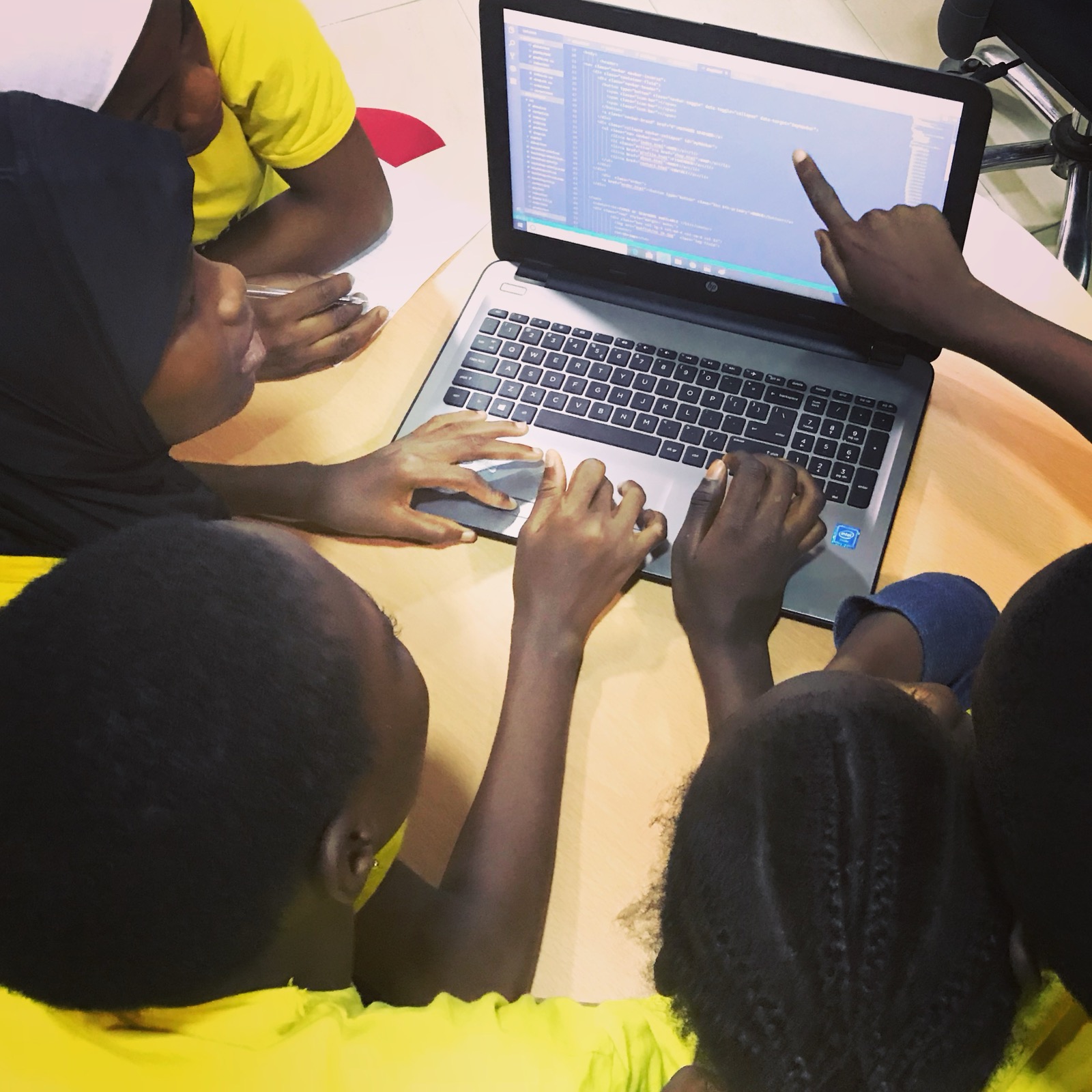 Girls working in teams